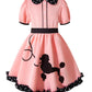 IWALUE Kids Girls 1950s Poodle Party Dresses Halloween Costume Skirt Set Dress Up(Pink,7-8 Years)