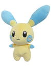 Sanei Pokemon All Star Series - PP70 - Minun Stuffed Plush, Yellow, Blue, 6.5
