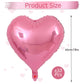 Gresatek Pink Heart Balloons,10Pcs Pink Foil Heart Shaped Love Balloons,18Inch Pearl Pink Helium Mylar Balloons For Valentines,E