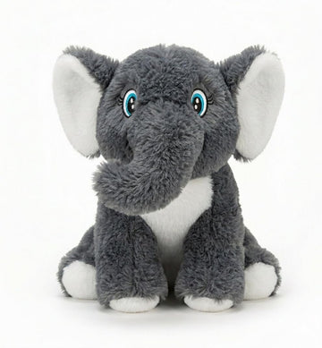 Plush Grey Elephant Toy Teddy Bear Gift 22cm Soft Toys for Baby Girl Fully Washable Plush Toys and Stuffed Toys Perfect for Nurs