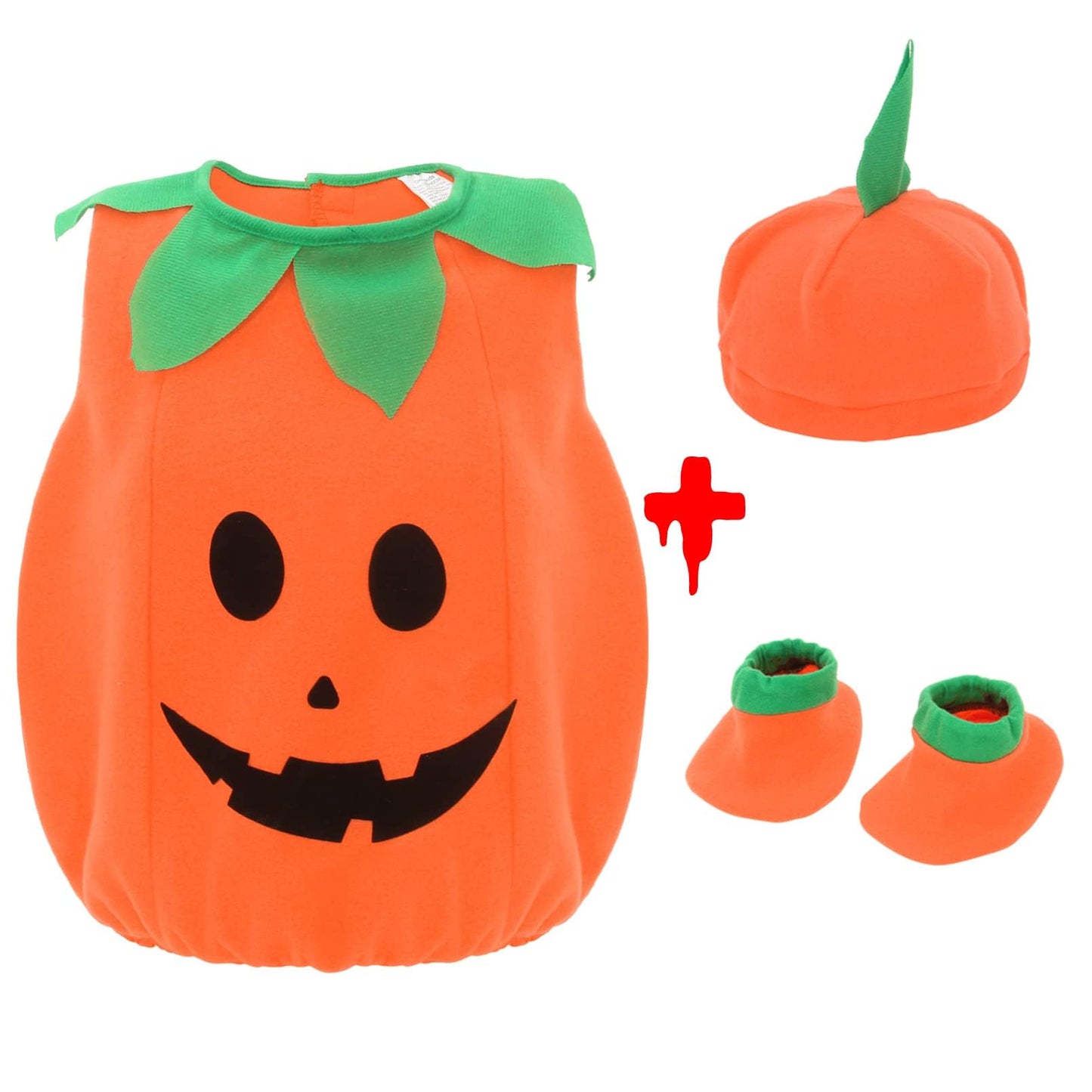 Eozy Kids Cute Pumpkin Costume Set Halloween Trick Or Treat Dress Up Cosplay School Party