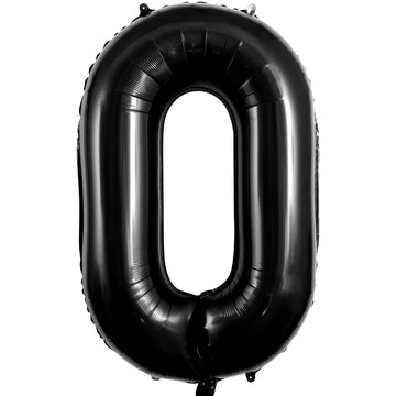 Large Black Number 0 Balloons, 40 Inch Foil Balloons, Giant Number Balloons For Women/Men Birthday Party Anniversary Celebration