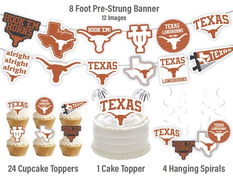Texas Party Supplies (42 Pieces) For University Of Texas Graduation, Tailgating And Birthday Party Decorations With Texas Longho