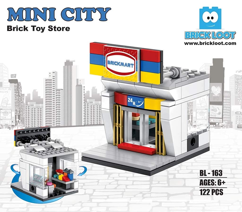 Brick Loot Exclusive Mini City Brickmart Brick Toy Store - Custom Designed Model - Compatible With Lego And Other Major Brick Brands