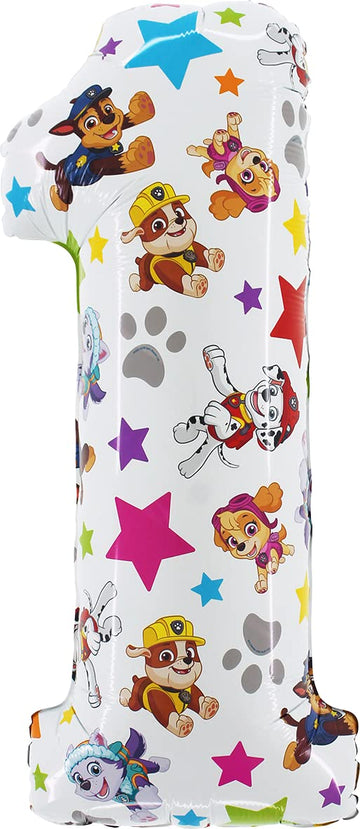 Toyland® 26 Inch Paw Patrol Number Foil Balloon - Kids Party Balloons - Number 1-6 Available (Number 1)