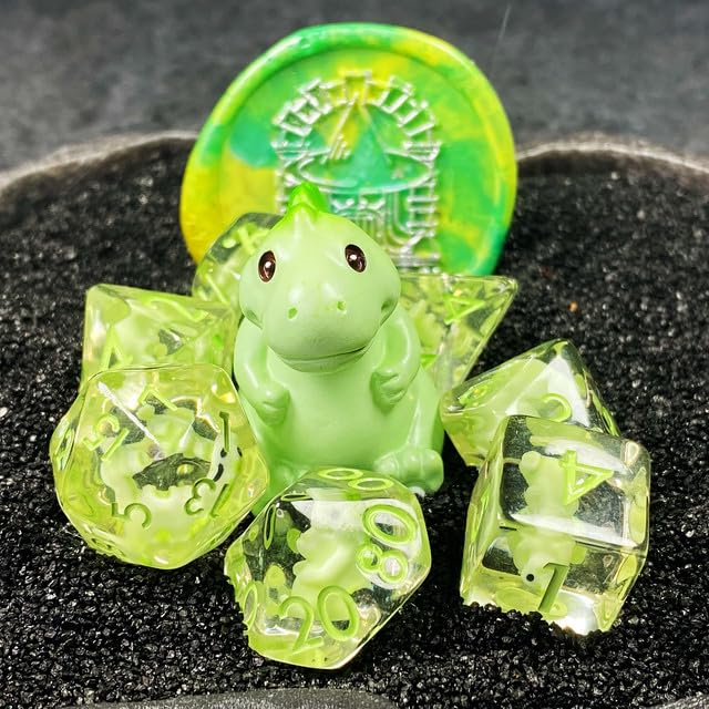 Sage's Portal Familiars Dice and Toy Set Combo Resin DND Dice Set Polyhedral Dice Set for Dungeons and Dragons RPG Pathfinder Ta