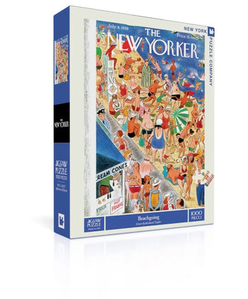New York Puzzle Company - New Yorker Beachgoing - 1000 Piece Jigsaw Puzzle