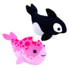 ZhuZhu Narwhal & Orca Fish 2-Pack | Small Pink Stuffed Animals | Motorized | Model Z1023 | Perfect for Ocean Party Favors