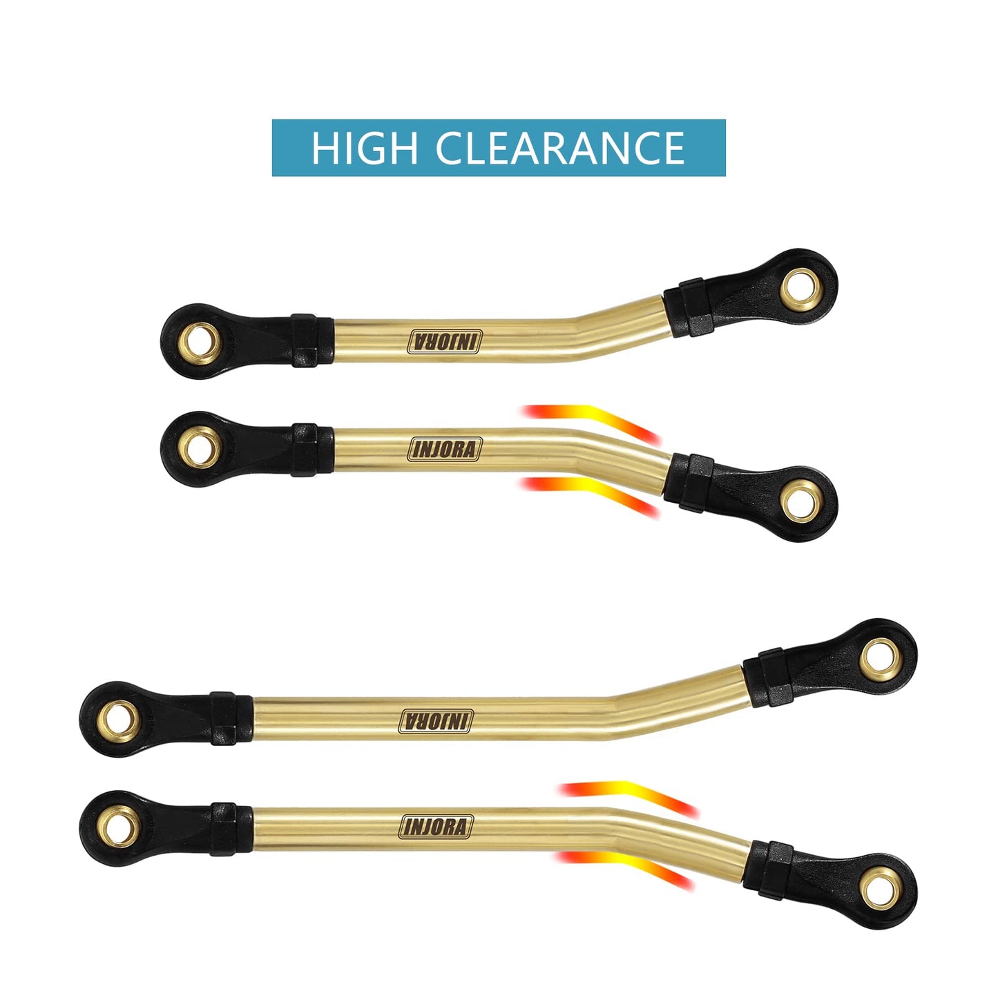 INJORA Brass High Clearance Links Set for TRX4M 1/18 RC Crawler Upgrade Parts,8PCS (4M-20)