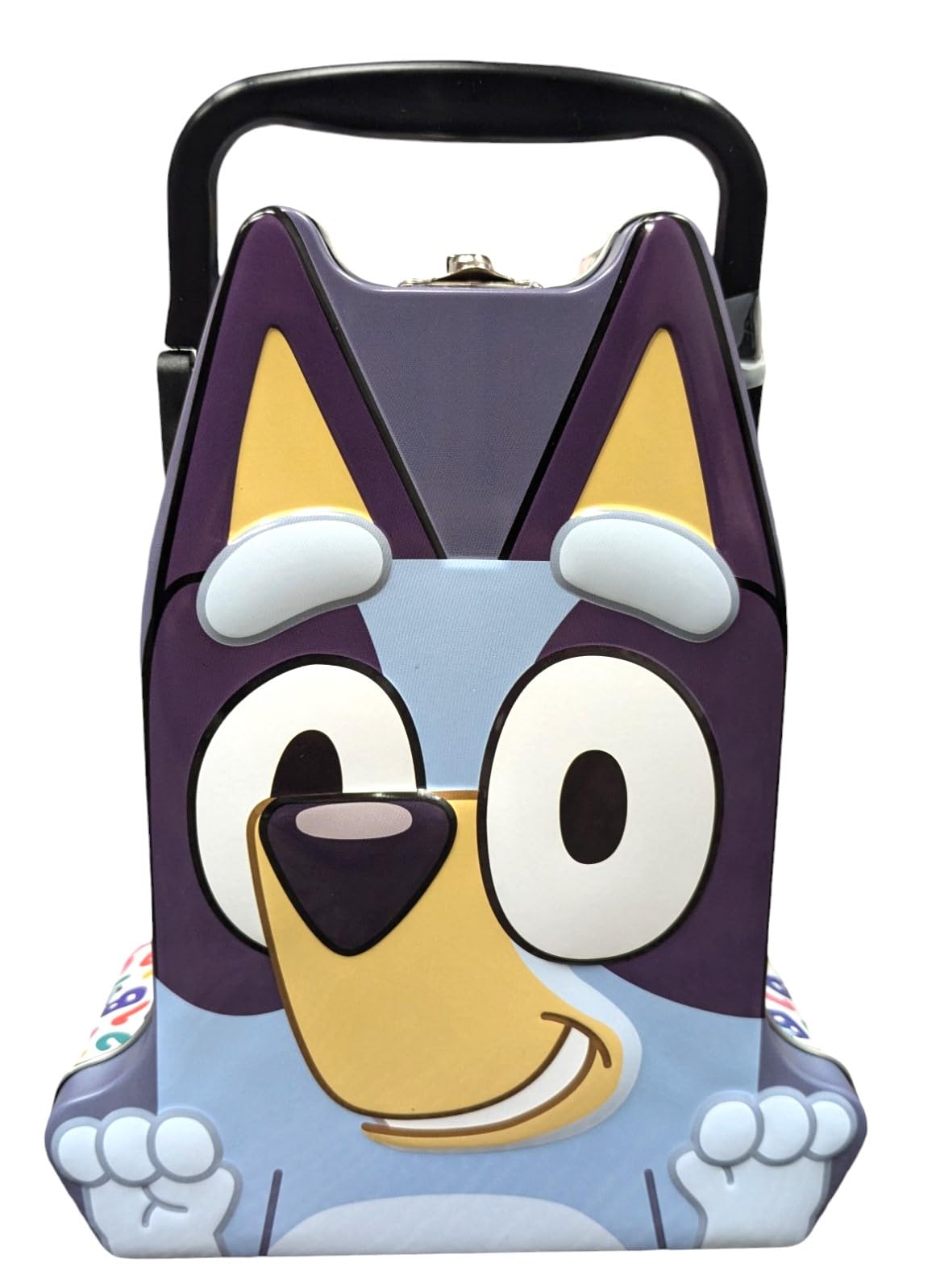 Bluey Head Shaped Tin Carry All - Hinged, Lid, Handle, 1 Count, Blue