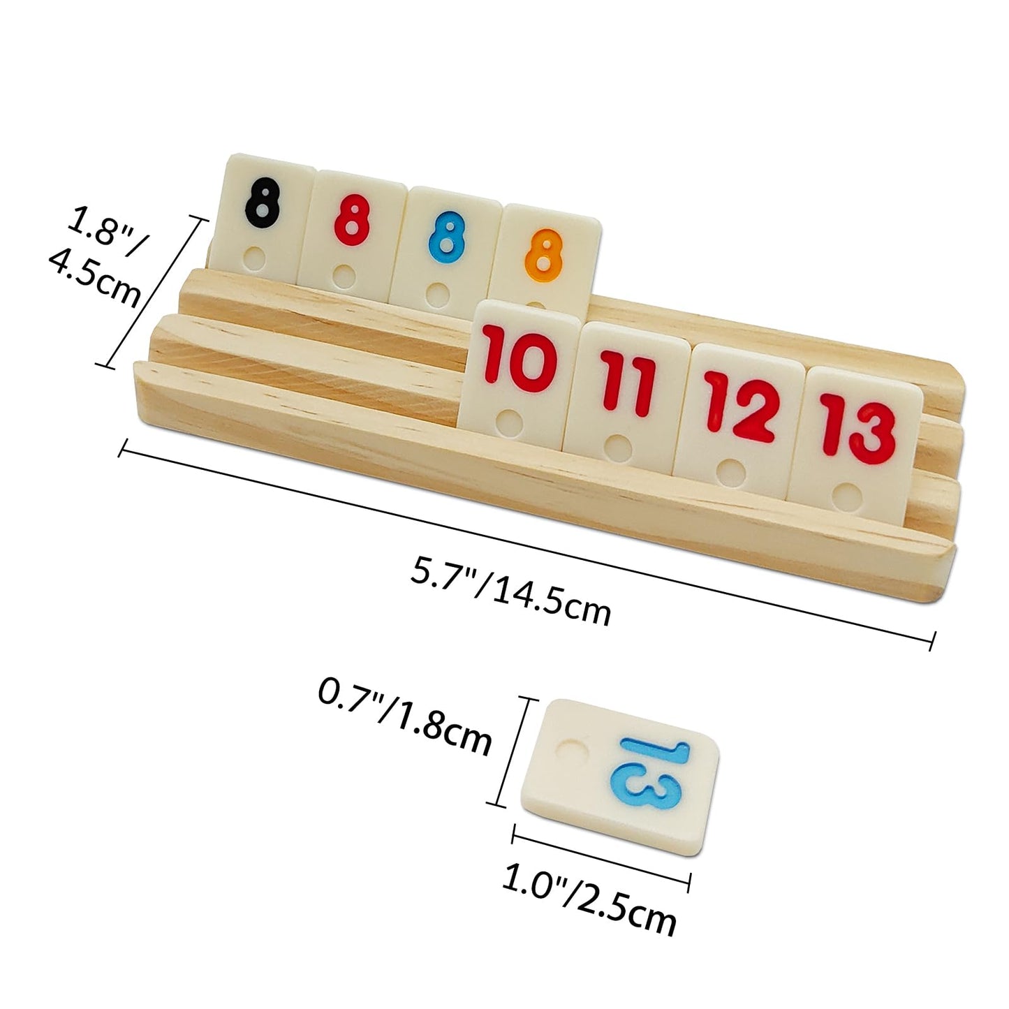 uvcany Mini Travel Rummy Cube Set - 6 Wooden Racks & 160 Tiles - 6 Player Edition - Portable Case for Family Fun