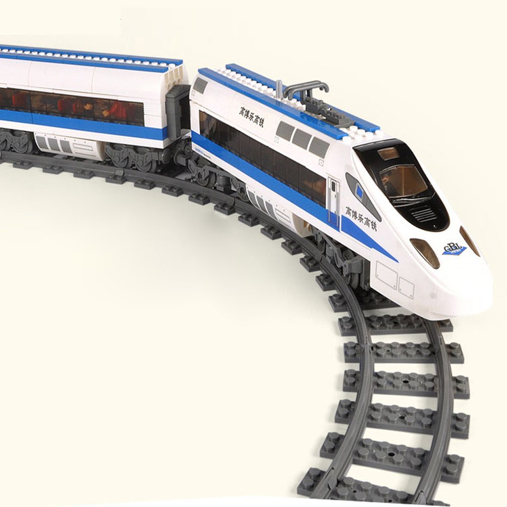 SPRITEWORLD City Train Tracks Set - 24pcs Non-Powered Building Block Toy, Plastic, Green, Model 43219-79162