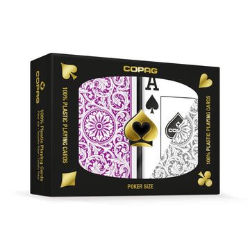 Copag 1546 Design 100% Plastic Playing Cards, Poker Size (Standard) Purple/Grey Jumbo Index (1 Set)