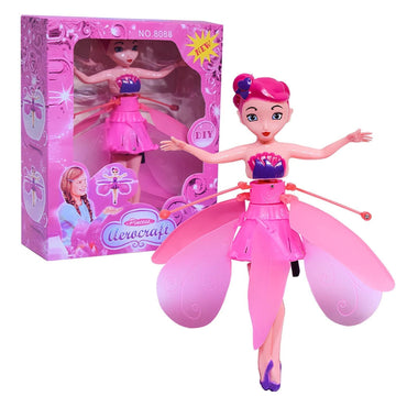 Odxo Magic Flying Fairy Princess Doll, Sky Dancer Flying Butterfly Elf, Infrared Induction Flying Toy, Hand Controlled Light Up 