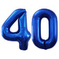 Goer Number 40 Balloons For 40Th Birthday Party Decorations,42 Inch Jumbo Foil Helium Balloons For 40Th Anniversary (Blue)