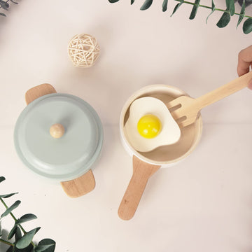 WoodenEdu Premium Toddler Play Kitchen Toys, Wooden Kitchen Utensils, Accessories for Pretend Play Kitchen Set, Montessori Learn