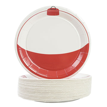 HFBOBP 50PCS Gone Fishing Paper Plates, 7 Fishing Themed Party Dessert Plates Disposable Luncheon Plate Birthday Parties Plate