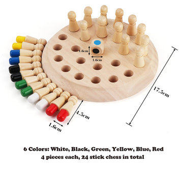 Anstore Memory Game, Wood Memory Games For Kids Ages 4-8, Board Games For Family Interaction, Matching Games For Toddlers, Color