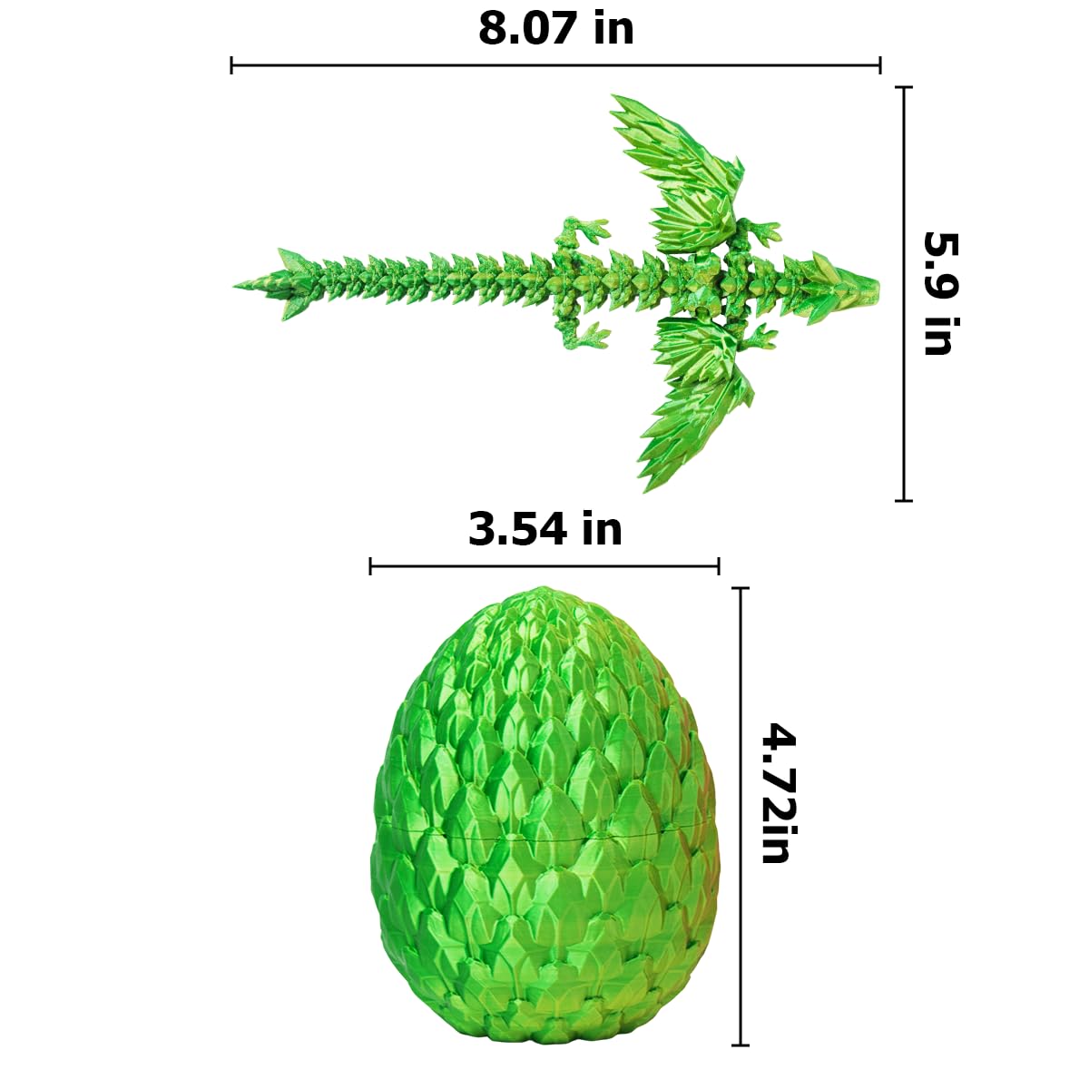 3D Printed Dragon Egg,Surprise Easter Basket Essentials with 12'' Flexible Crystal Dragon Inside,Executive Desk Toys,Easter Bask