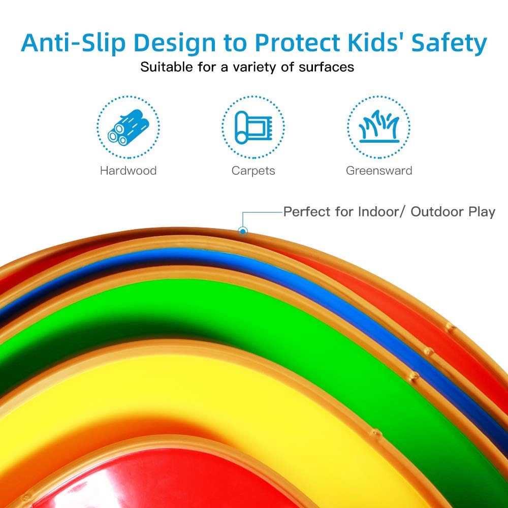 Party Club Of America 5Pcs Stepping Stones For Kids, Plastic Balance Non-Slip Jumping Stones, Coordination Game Toys For Ages 3 4 5 6 7 8 Years