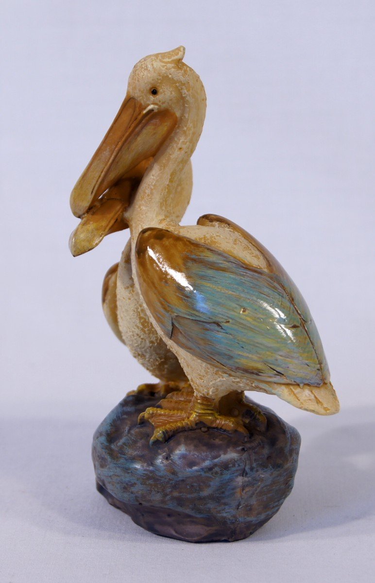 Sc Hand Painted Twin Pelican Bird Lovers Figurine 5.25'