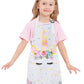 Wernnsai Rainbow Toddler Aprons - Kids Aprons For Girls Toddler Paint Art Smock Waterproof Cooking Baking Painting Gardening Artist Chef Apron For Kids Age 6-10 Years