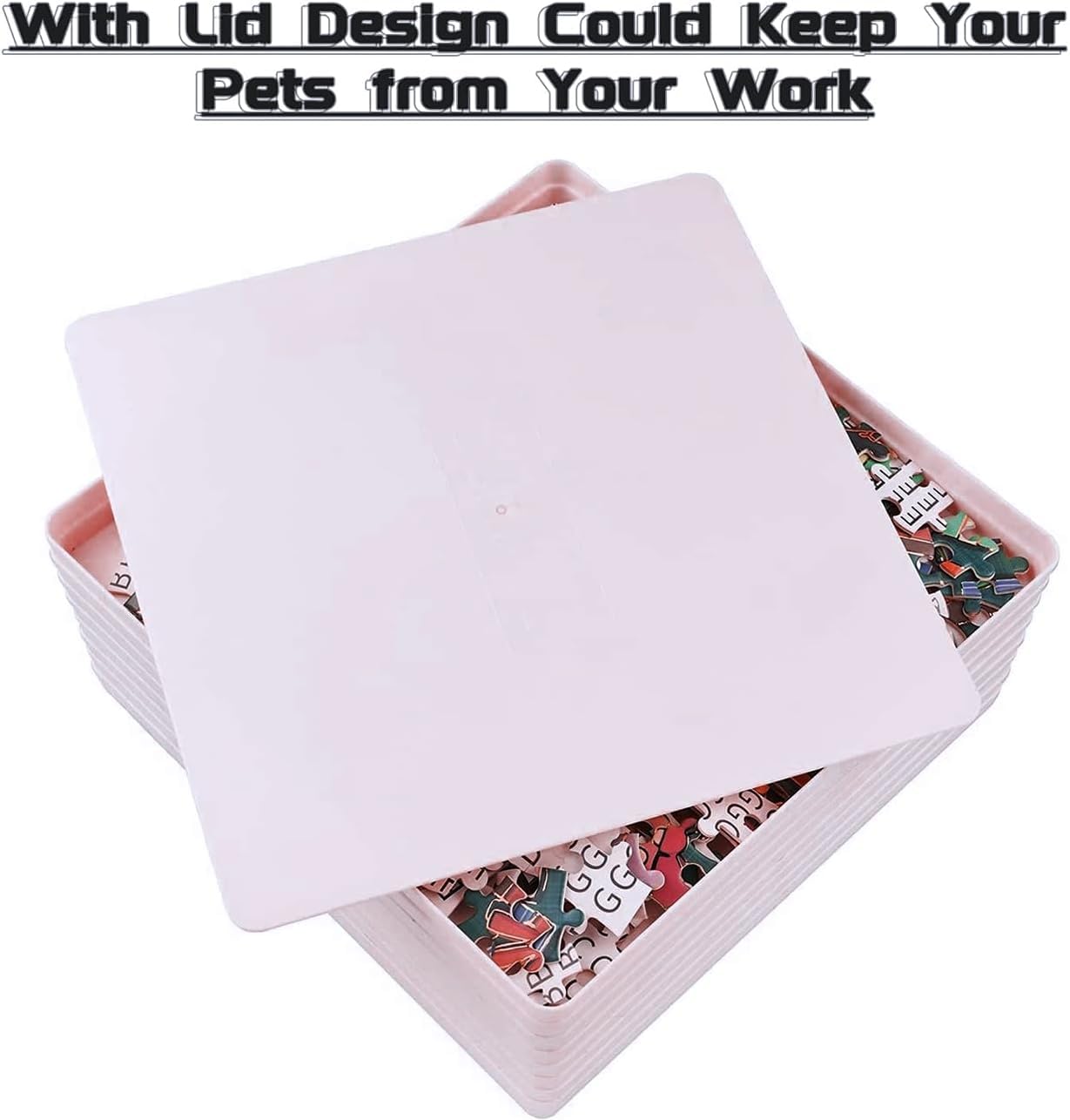 Wishdiam 8 Puzzle Sorting Trays Fit Up To 2000 Pieces Puzzles Jigsaw Puzzle Trays Puzzles Accessories Puzzle Stacking Trays Gift For Puzzlers(White)