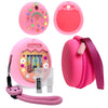 Jchpine Hard Carrying Case And Silicone Cover Compatible With Tamagotchi Pix Interactive Virtual Pet Game Machine, Screen Film Protector For Tamagotchi Pix Accessories (Pink)