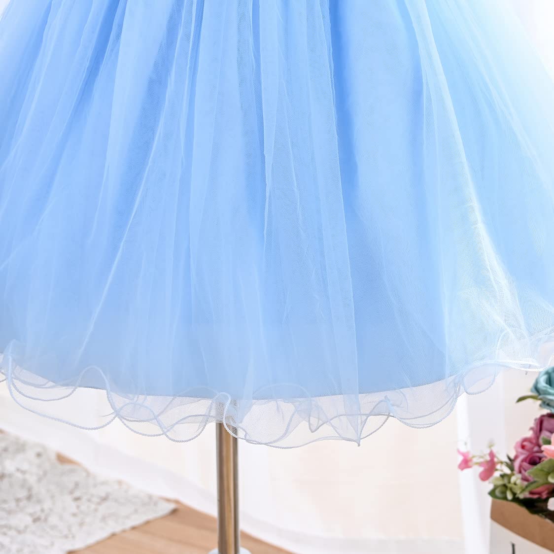 Cosplay Life Floral Dress - Matching Girls and mature-themed Sets for Weddings  Parties  Dress-Up Fashion (Baby Blue  9YRS)