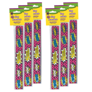 Teacher Created Resources Superhero Super Student Slap Bracelets, 10 Per Pack, 6 Packs