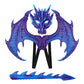 Crtepst Dragon Costume For Kids Boys Girls, Dragon Wing Tail Mask Set,Halloween Dinosaur Cosplay Set For Child (Blue Purple)