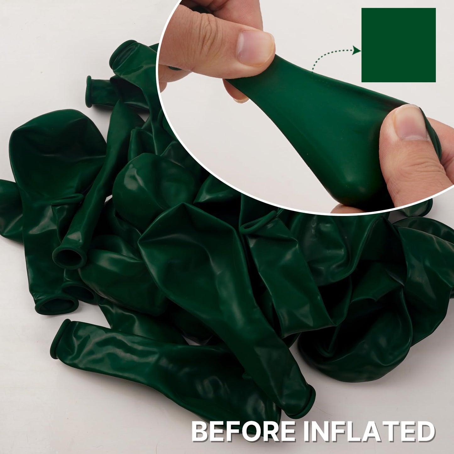PartyWoo Hunter Green Balloons - 127 PCS Rubber Balloons in 5 to 36 Inch Sizes for Garland Arch Party Decorations, Deep Green-Y56