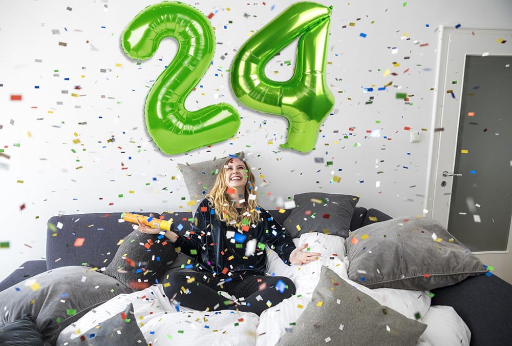 40 Inch Light Green Number 4 Balloon For Boys 4 14 24 40 Birthday Party Decorations, Large Numbers For 2024 Party Decor Annivers