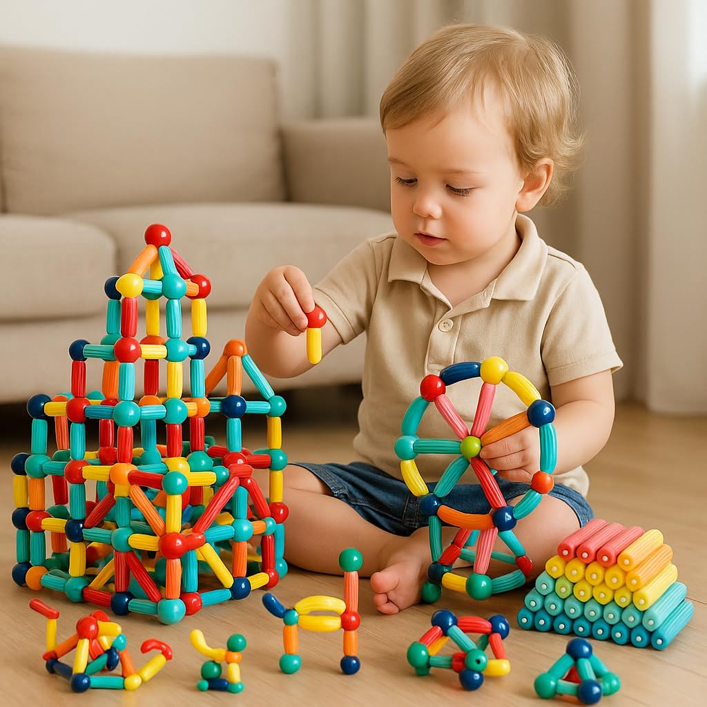 Kavana Magnetic Building Sticks Blocks Kids Toy, Learning Sticks And Balls, Activities Toy For Toddlers, Educational Magnet Buil