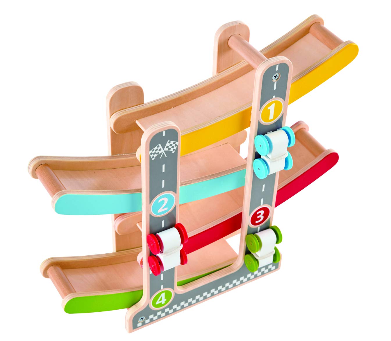 Hape Oddler Toys For 1 2 Year Old Boy & Girl Gifts Wooden Race Track Car Ramp Racer With 4 Mini Cars