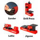 Playmake Kids’ 4-In-1 Woodshop Carpentry Cool Tool With Jigsaw, Lathe, Drill Press, Sander, Power Supply, Safety Goggles, Extra Supplies, And Deluxe Project Book