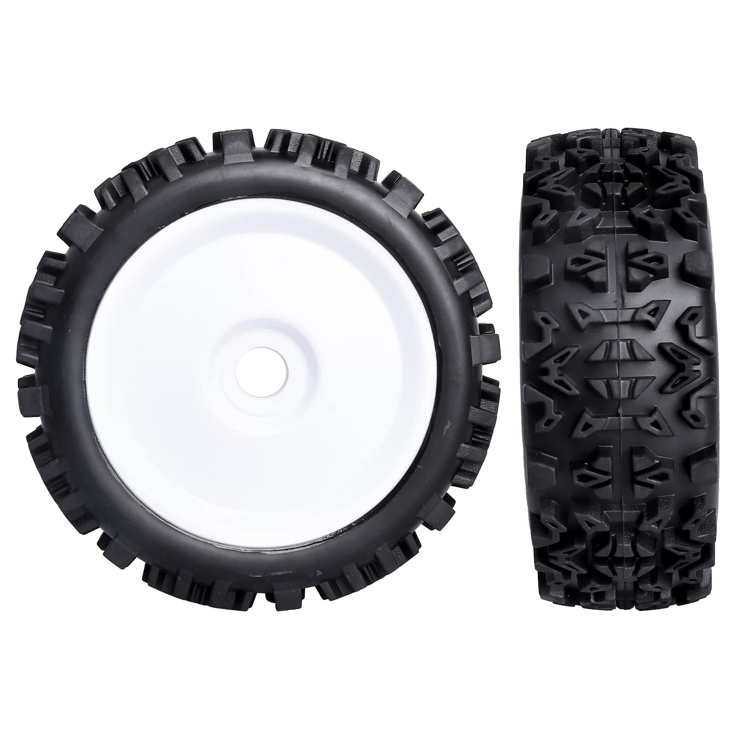 Hobbyfire PreGlued 1/8 Buggy Tires 17mm Wheels Foam Inserts w/ 17mm Wheel Wrench for Arrma Typhon 3S 6S Losi HPI Redcat Racing M