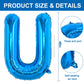 Toniful 40 Inch Large Blue Letter U Balloons Giant Alphabet Letter Balloons,Foil Mylar Big Balloons For Birthday Party Anniversa