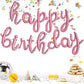 Toniful Light Pink Happy Birthday Balloons Banner,Cursive Happy Birthday Balloons Light Pink Birthday Decorations Light Pink Myl