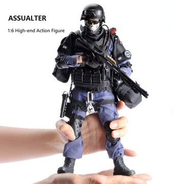 YEIBOBO 12 Inch SWAT Team Action Figure - Highly Detailed Plastic Multi-color Assaulter