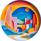 Bgraamiens 3D Visual Sunrise In The Distance 1000 Piece Round Puzzle For Adults