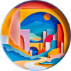 Bgraamiens 3D Visual Sunrise in The Distance 1000 Piece Round Puzzle for mature-themeds