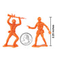 Tim Mee Plastic Army Men - Orange Toy Soldier Figures - 48pc Medium Set - Made in USA