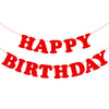 Red Happy Birthday Banner Sign Happy Birthday Bunting Banner Flag Garland For Kids Boys Baby Birthday Party Decorations Supplies