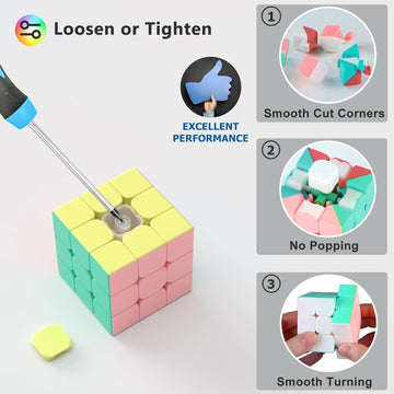 Vdealen 3X3X3 Speed Cube Set, 6 Pack Speed Cube Bulk Magic Cube Set, School Classroom Prize For Students Birthday Party Favors Stocking Stuffers Gifts For Kids Teens Adults(Macaron Stickerless)