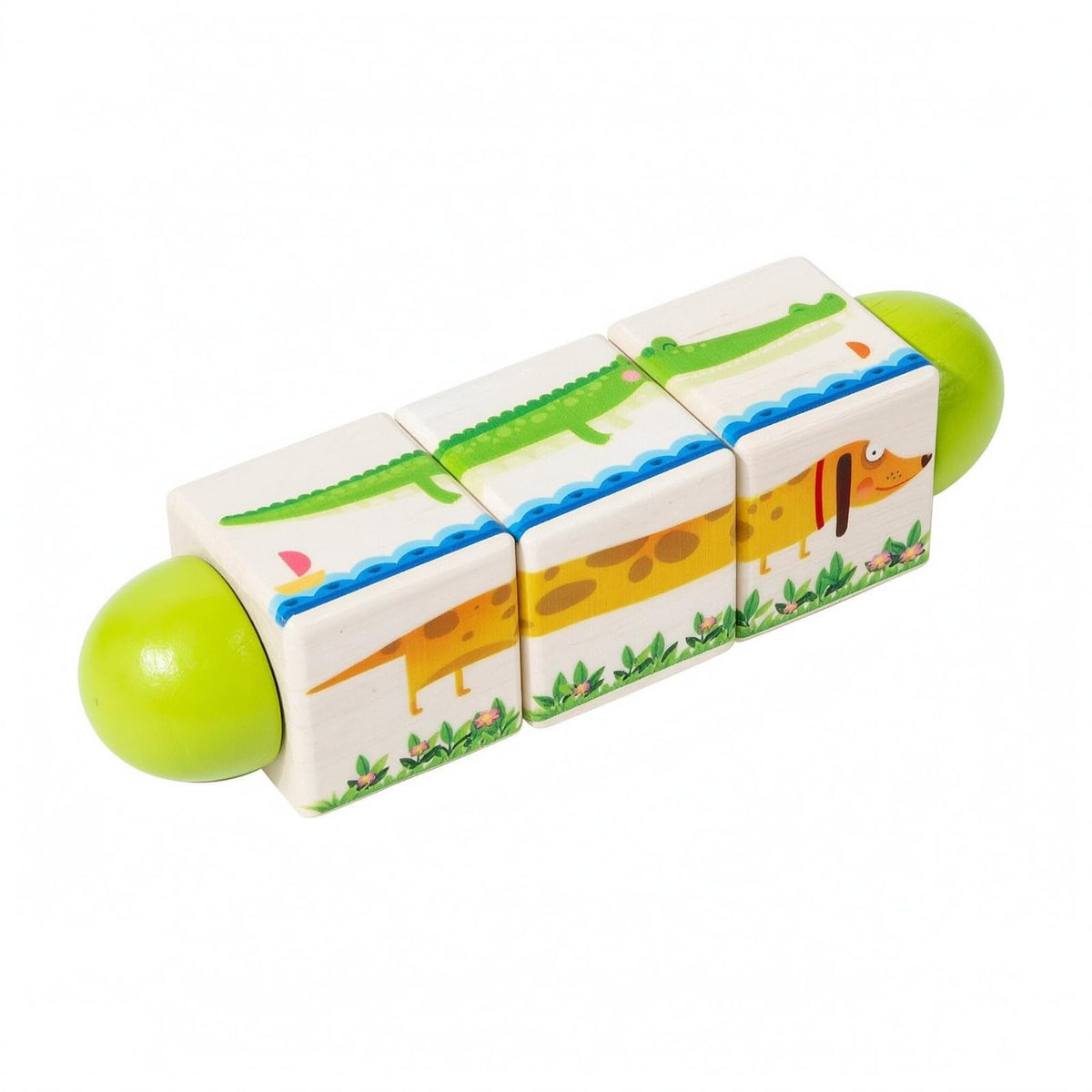 Ojiva Fine Movement Skills Wooden Grasping Activity Set Rounded Ends Rotating Block Activity Set Compact Rotating Block Toy Ligh