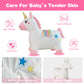 Hotmax Unicorn Bouncy Horse, Inflatable Plush Cloth Cover Bouncing Hopper For Toddlers, Ride-On Jumping Unicorn Toys For Baby Gi
