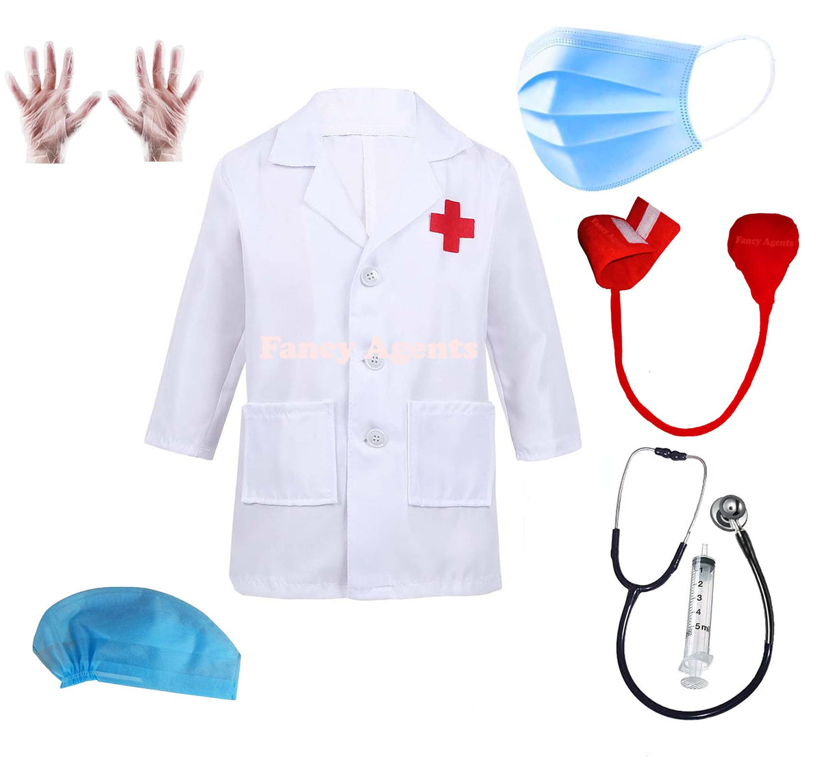 Fancy Agents Doctor and Nurse Costume for kids| Doctor Coat costume for Nurse Costume for Kids| Fancy Dress Costumes for on Role