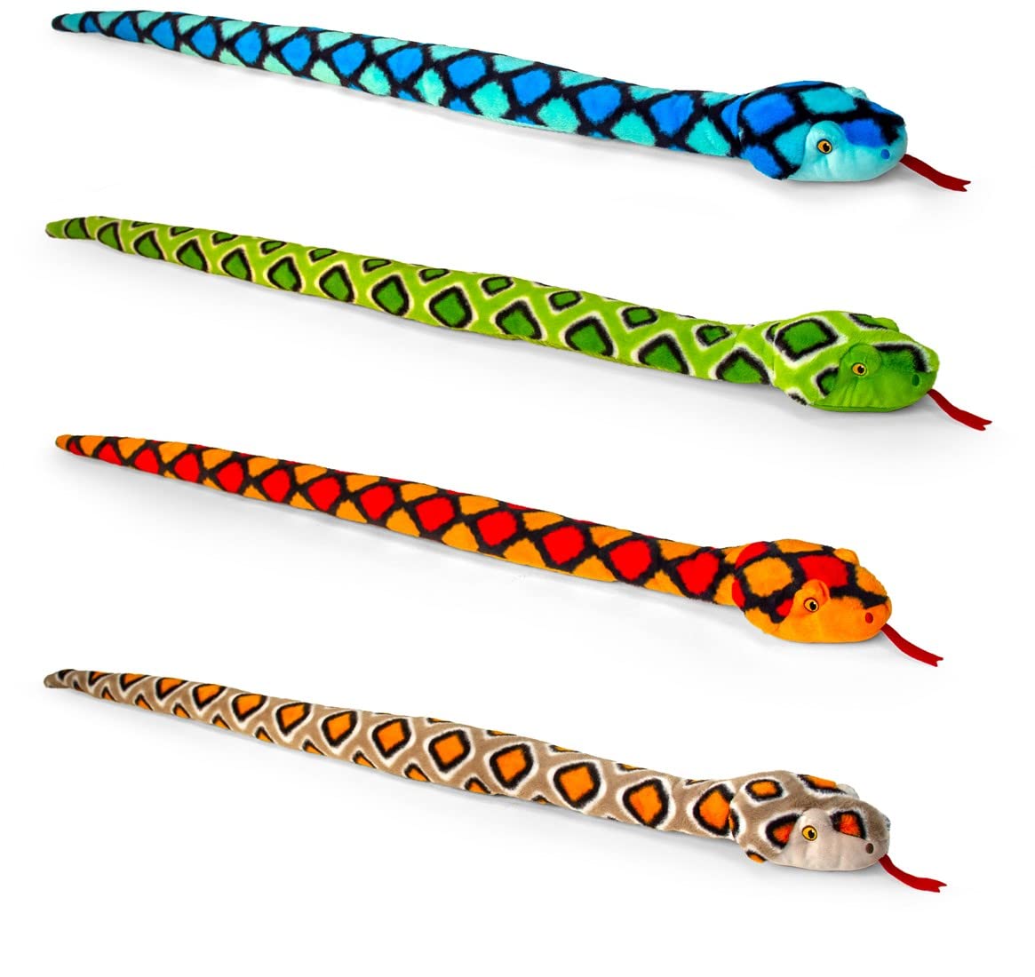 Deluxe Paws Plush Cuddling, Soft Eco Toys, 100% Recycled (100cm Snakes (Random Color))