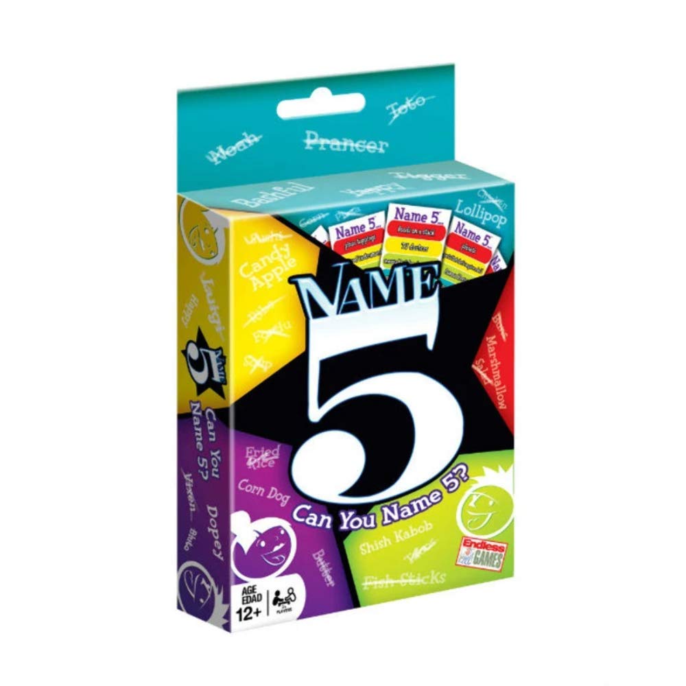 Endless Games Name 5 - Quick Thinking Game, Multi Color, Model 878, Paper Material